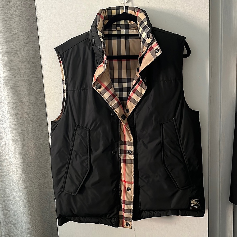 Authentic Burberry Men’s Reversible Puffer Vest Size Small Black